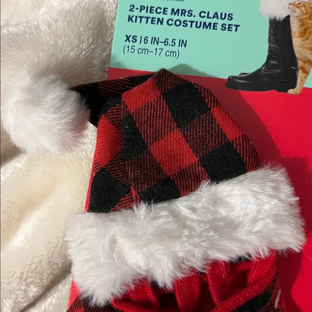 NWT 🐈‍⬛🎄BUNDLE: CHRISTMAS ADJUSTABLE CAT/KITTEN HOLIDAY SANTA HAT/SCARF BOWTIE